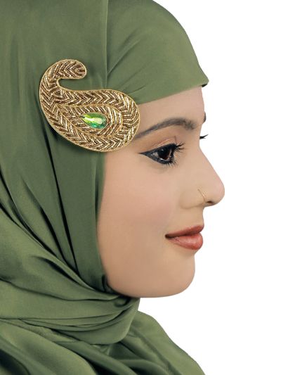 Paisley Design Brooch Pin Cum Clip