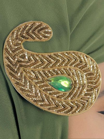 Paisley Design Brooch Pin Cum Clip