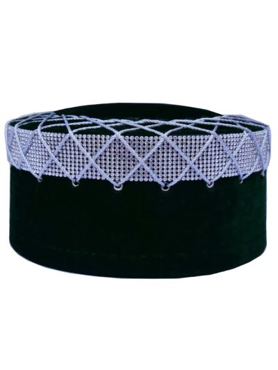 Green & White Sufi Cap
