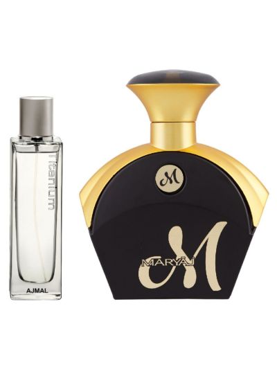 Ajmal Titanium EDP 100ml Fresh perfume & Maryaj M For Her EDP 90 ML Bundle of 2