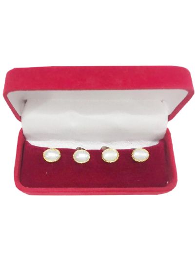 Premium Oval Shape Buttons With White Pearls