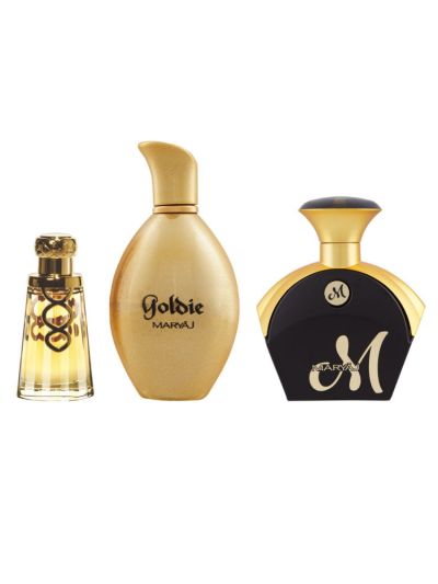 Ajmal Khallab EDP 50ml for Unisex & Maryaj Goldie EDP 100ml For Her & M For Her EDP 90ml Bundle of 3