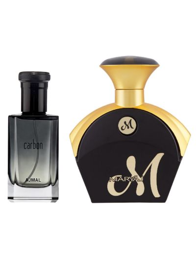 Ajmal Carbon EDP 100ml & Maryaj M For Her EAU DE PARFUM 90ml  Bundle of 2
