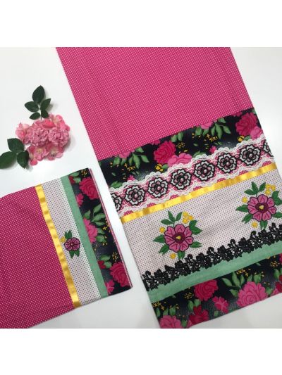 Hot Pink Rida ft. Floral Panel & Lace