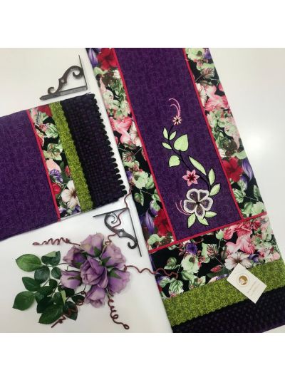 Purple Rida with Chinese Flower Print