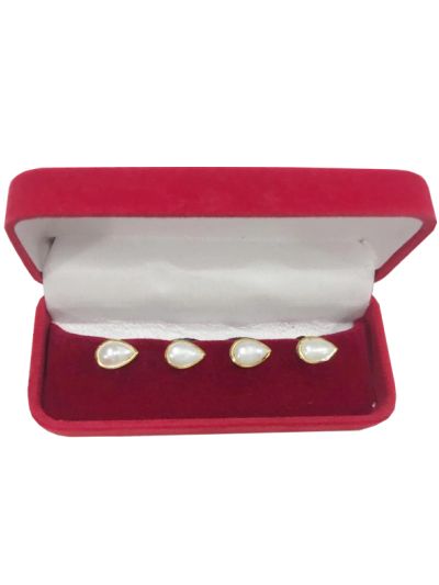 Premium Aasu Shape Buttons With White Pearl
