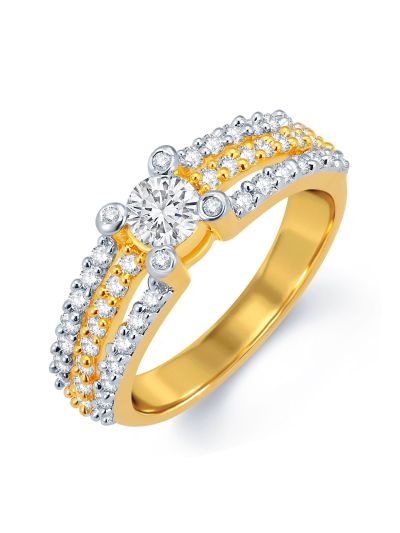 Dazzling Gold and Rhodium Plated CZ Solitaire Ring - 13