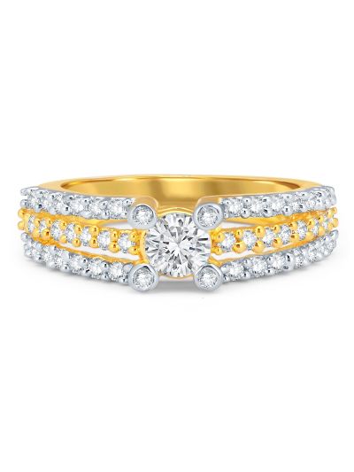 Dazzling Gold and Rhodium Plated CZ Solitaire Ring - 13