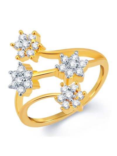 Sparkling Gold and Rhodium Plated CZ Ring - 12