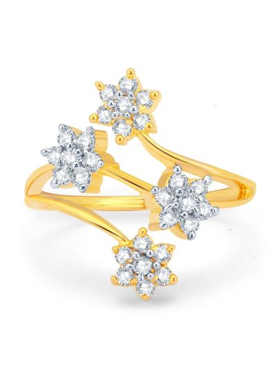 Sparkling Gold and Rhodium Plated CZ Ring - 12