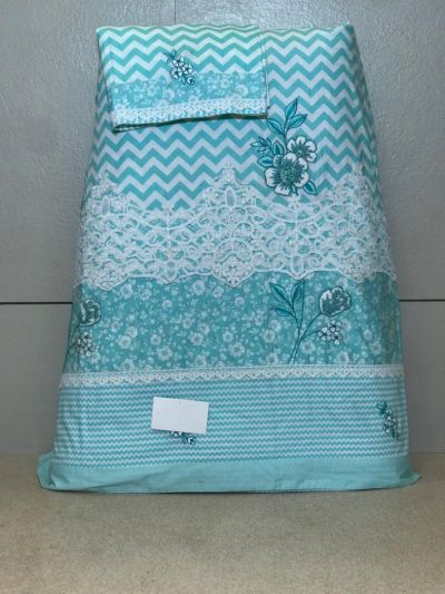 Mint Green Rida With Imported Fabric Printed Belt