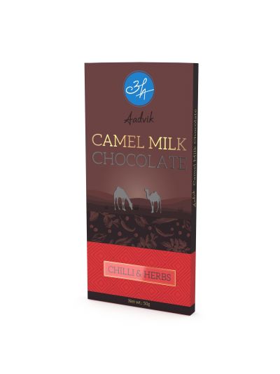 Camel Milk Chocolate with Chilli & Herbs -  Pack of 3