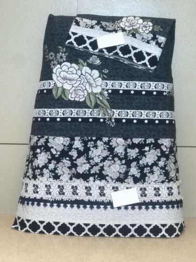 Printed Black Rida With Printed Floral Belt