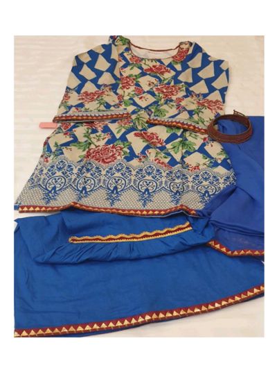 Riwaj Lawn Kurta with Gharara pants Set																		