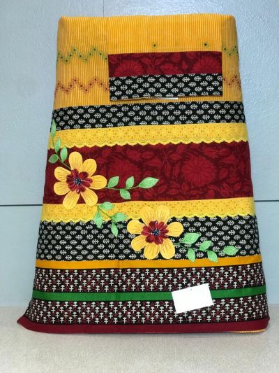 Mango Yellow Rida With Machine Embroidery