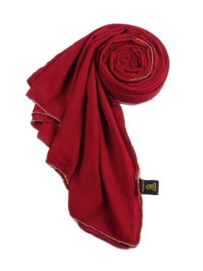 Scarlet Gold Beaded Hijab