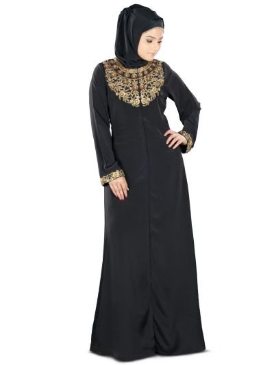 Fiddah Gold Hand Embroidered Burqa