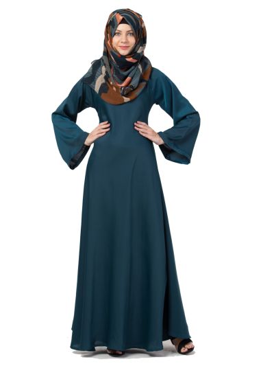 A Line Flared Abaya in Nida Fabric