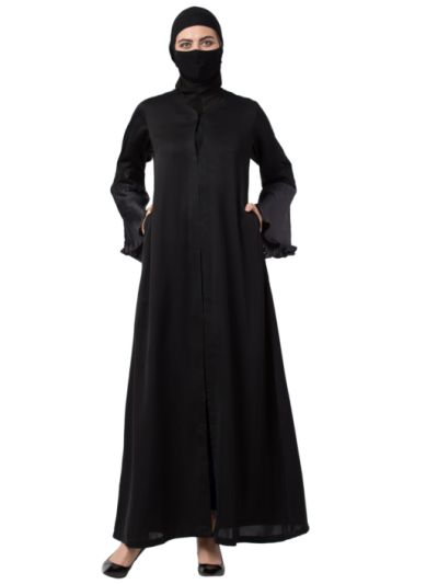 Black Abaya In Nida Fabric
