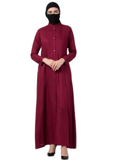 Cotton Rayon Abaya With Open Front