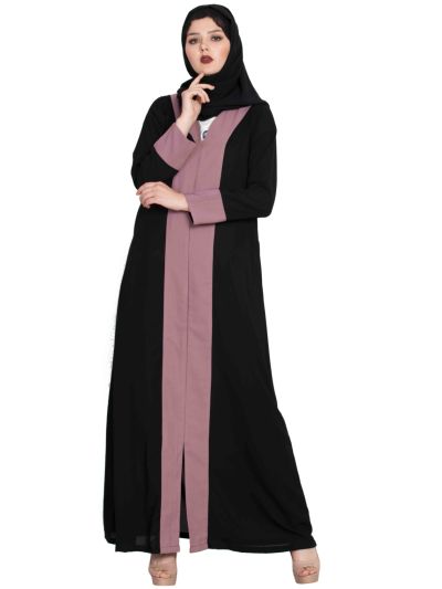 Hadiya Beautiful Front Open Abaya In Dual Color