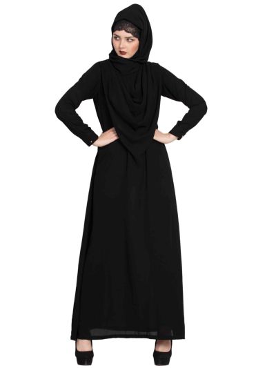 Atia Modest Abaya with Attached Shawl