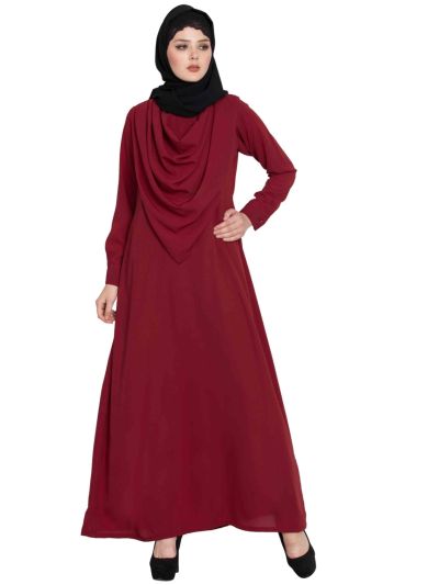 Atia Modest Abaya with Attached Shawl