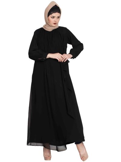 Aneeqa Beautiful Abaya With Attached Georgette Layer