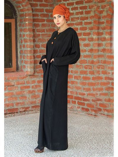 Black Abaya with Two Pockets