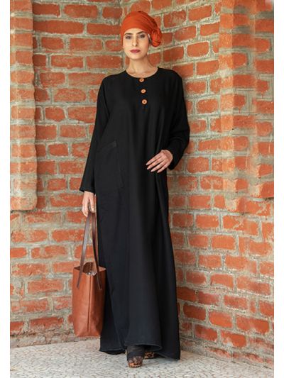 Black Abaya with Two Pockets