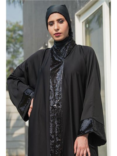 Designer Abaya With Sequins Work