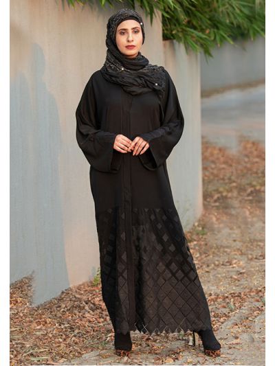 Modern Abaya with Square Embroidery Dubai Abaya