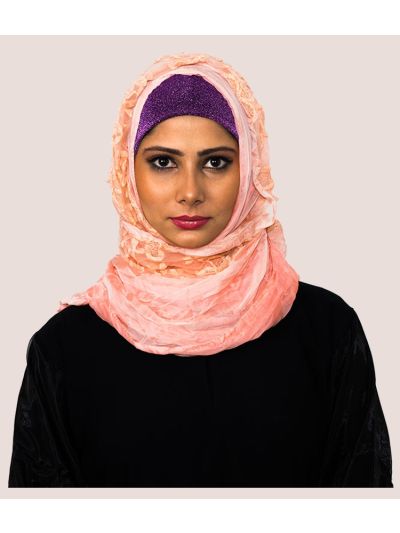 Pink Floral Print Hijab