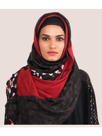 Red & Black Designer Hijab