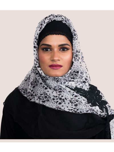 Black & White Designer Hijab