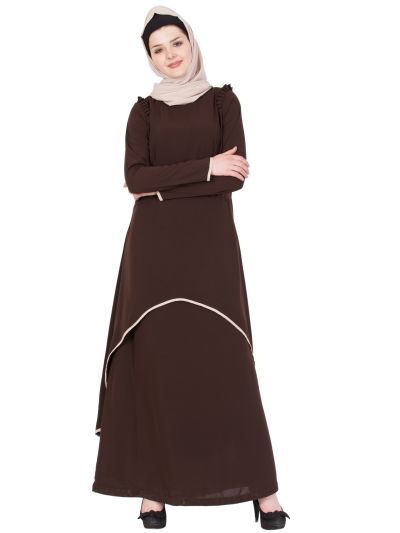 C Cut Double Layer Abaya