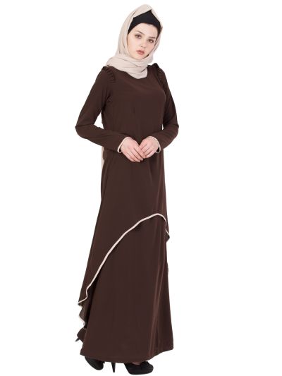 C Cut Double Layer Abaya