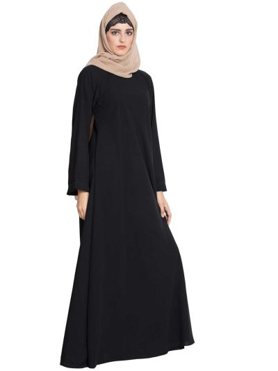 Rimsha Abaya Dress With Umbrella Bottom And Frill On Sleeves