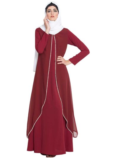 Ada Abaya with Jacket Pearl Lace