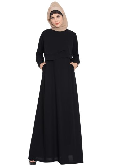 Abaya Dress with Extra Two Layers on Yoke