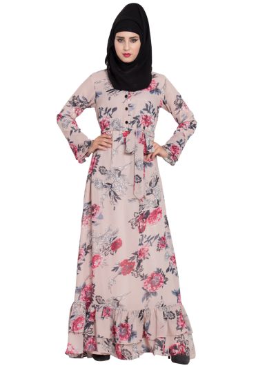 Floral Maxi Dress With Ruffled Bottom