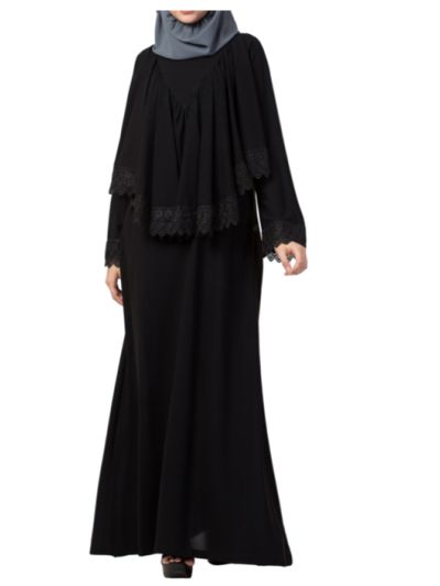 Modest Dress With Extra Layer and Lace work