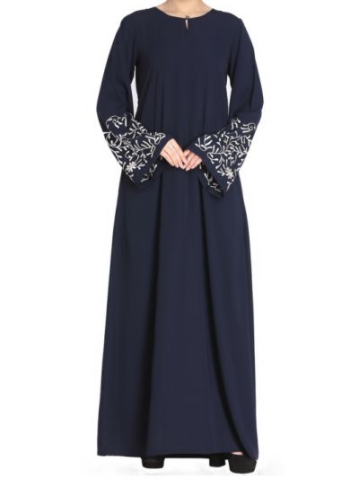 Embroidered Abaya With Matching Hijab