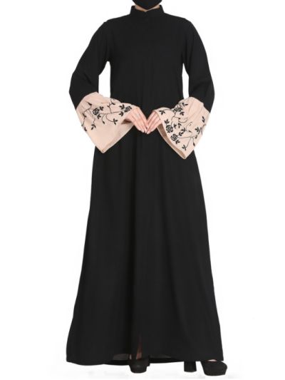 Embroidered Abaya With Matching Hijab