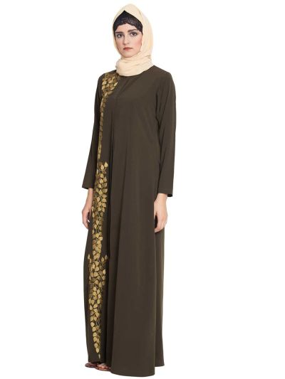 Arwa-Front Open Emboirdred Abaya 