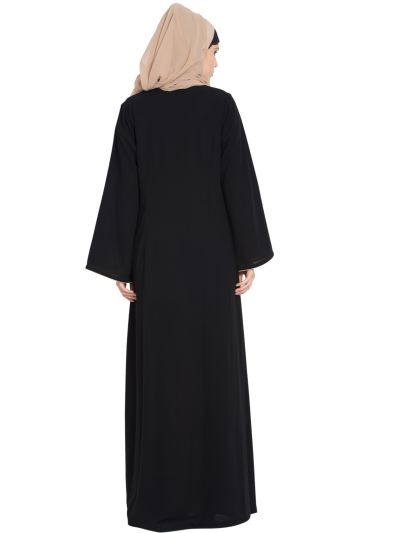 Two Piece Abaya Set with Embroidered Cardigan