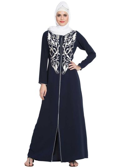 Amara-Preity Front Open Abaya With Embroidery