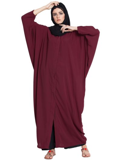 Afifa Front Open Kaftan Abaya with Snap Buttons
