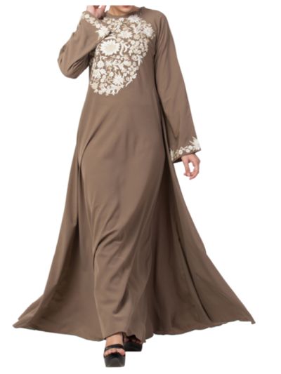 Beautiful Umbrella Flare Abaya Dress With Matching Embroidery Work