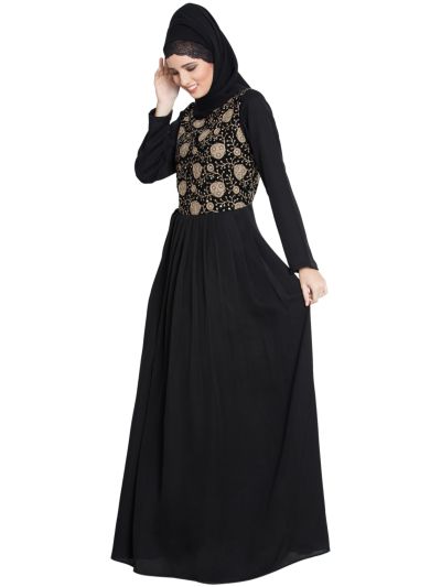 Nelly Embroidered Umbrella Dress Abaya